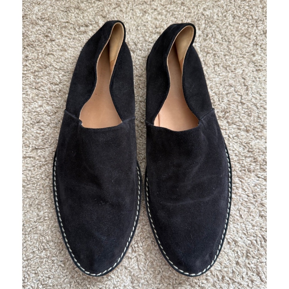 Dries Van Noten Mens Black Suede Slip On Loafers Italy Size 43/US 10 Minimalist